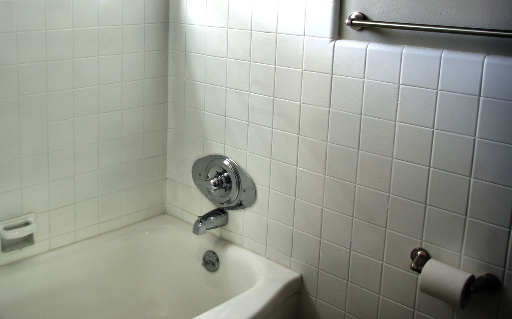 Contemporary apartment bathroom with modern fixtures